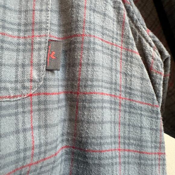 Beach & Barn Casual Long Sleeve Button Down Plaid Shirt Gray Blue - Picture 4 of 10